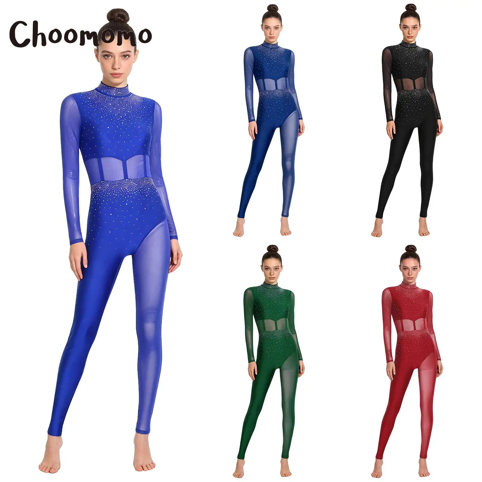 Women Ballet Dance Leotard Workout Gymnastics Unitard Bodysuit Rhinestone Sheer Mesh Figure Skating Full Bodysuit Performances
Women Ballet Dance Leotard Workout Gymnastics Unitard Bodysuit Rhinestone Sheer Mesh Figure Skating Full Bodysuit Performances