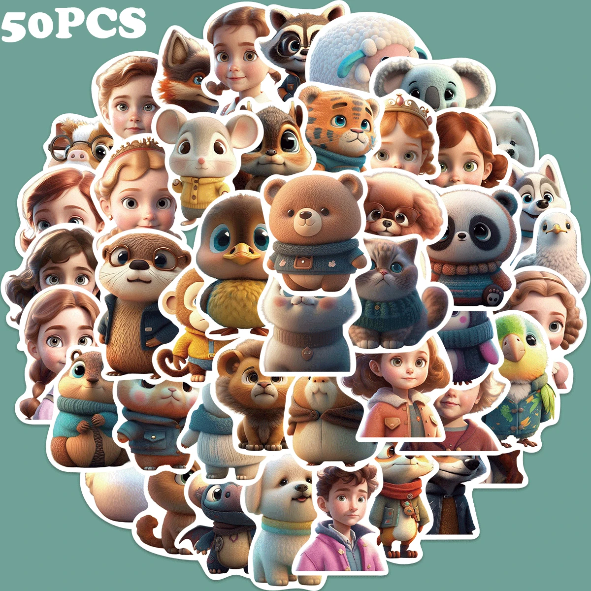 50PCS Cute Cartoon 3D Animals Stickers for Kids Toy DIY Phone Luggage Skateboard Laptop Kawaii Decals Graffiti Sticker
50PCS Cute Cartoon 3D Animals Stickers for Kids Toy DIY Phone Luggage Skateboard Laptop Kawaii Decals Graffiti Sticker