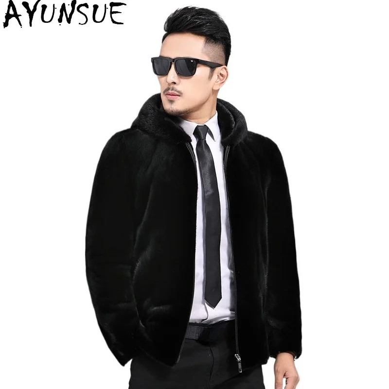 AYUNSUE Natural Whole Mink Real Fur Coat Man Luxury Hooded Winter 2026 High Quality Black Mink Fur Jacket Coats Men Clothing
AYUNSUE Natural Whole Mink Real Fur Coat Man Luxury Hooded Winter 2026 High Quality Black Mink Fur Jacket Coats Men Clothing