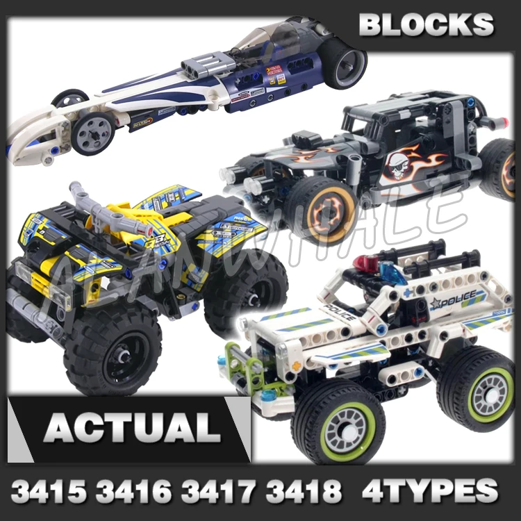4 типа, технический рекордер, квадроцикл, Getaway Racer, перехватчик Off Roader 3415, строительные блоки, игрушки, совместимые с моделью 
4 типа, технический рекордер, квадроцикл, Getaway Racer, перехватчик Off Roader 3415, строительные блоки, игрушки, совместимые с моделью
