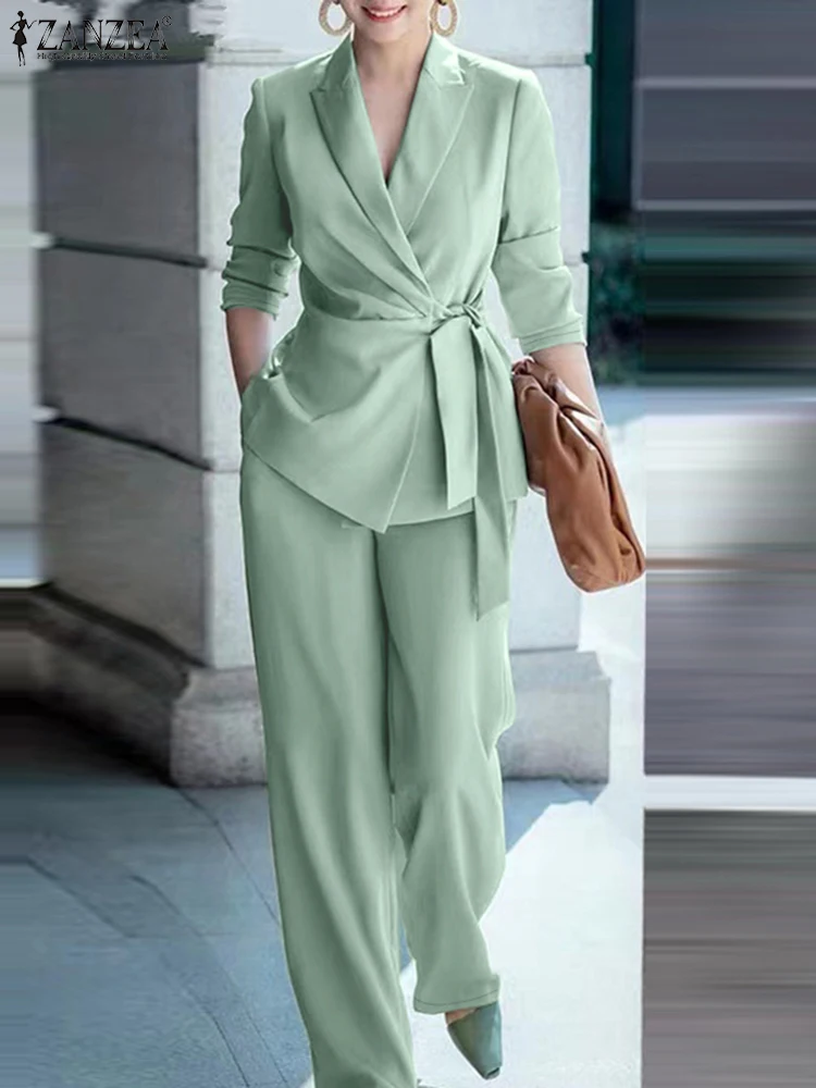 Spring 2pcs Office Women Matching Sets Solid Work OL Blazer Suits Fashion Long Sleeve Shirt Wide Leg Pant Sets Outfit 2026
Spring 2pcs Office Women Matching Sets Solid Work OL Blazer Suits Fashion Long Sleeve Shirt Wide Leg Pant Sets Outfit 2026