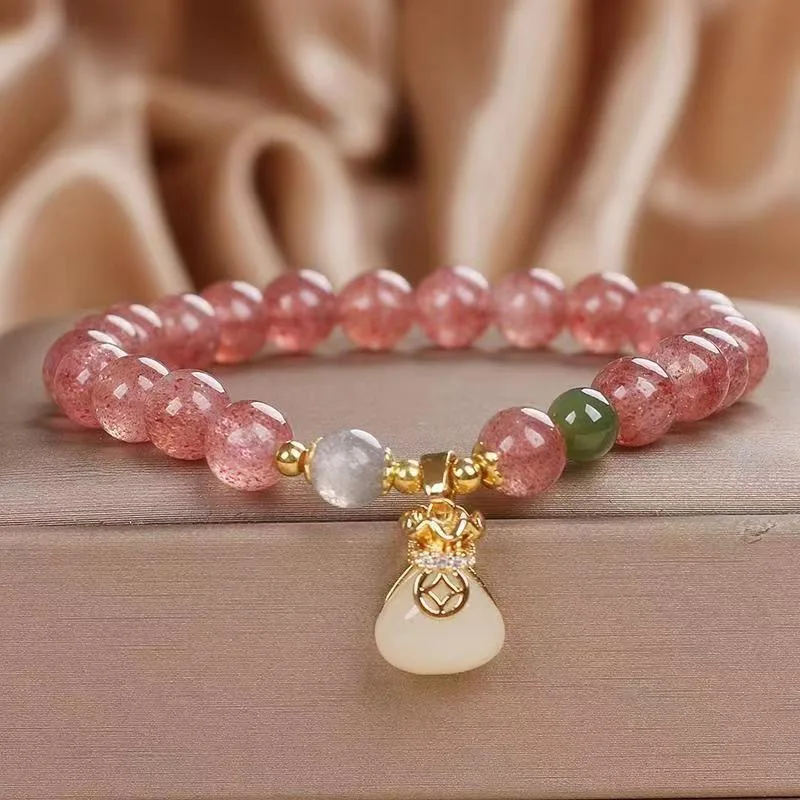 Chinese strawberry crystal money bag 2025 Ping An niche bracelet recruit peach blossom lucky bracelet girlfriend jewelry gift
Chinese strawberry crystal money bag 2025 Ping An niche bracelet recruit peach blossom lucky bracelet girlfriend jewelry gift