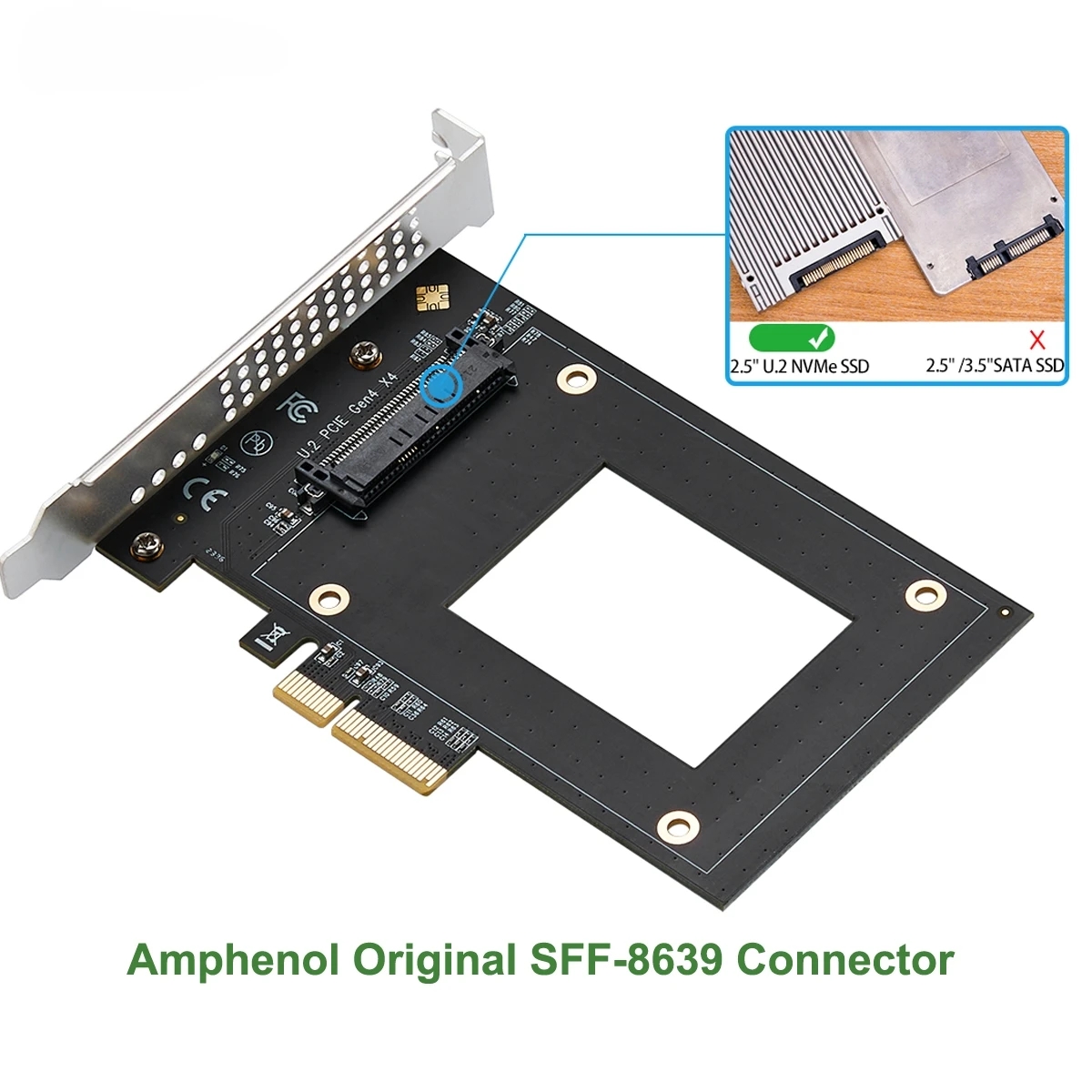 U.2 SFF-8639 к PCIe4.0 x4 Карта расширения 7000 Мбит/с Высокоскоростной слот PCIe X4/X8/X16 Адаптер PCI-E Поддержка U2 NVMe 2.5 SSD GEN4
U.2 SFF-8639 к PCIe4.0 x4 Карта расширения 7000 Мбит/с Высокоскоростной слот PCIe X4/X8/X16 Адаптер PCI-E Поддержка U2 NVMe 2.5 SSD GEN4