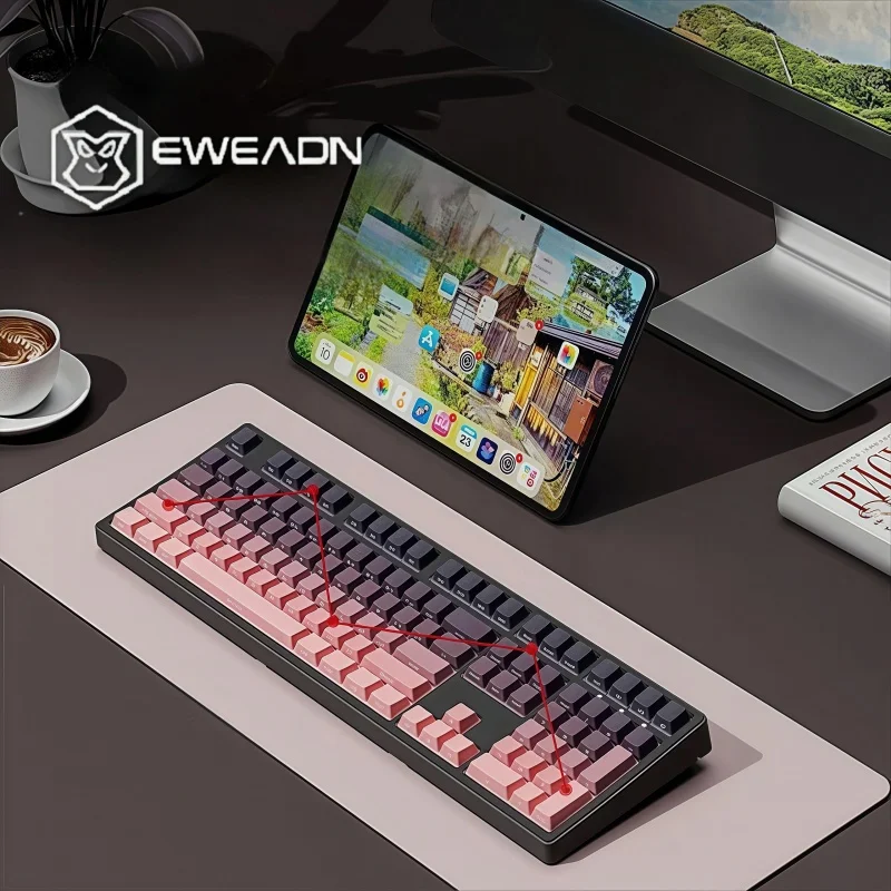 EWEADN MT108 Tri-Mode 87 Keys Mechanical Keyboard PBT Keycaps RGB Backlit Wireless 2.4G Bluetooth for Gaming Office Home
EWEADN MT108 Tri-Mode 87 Keys Mechanical Keyboard PBT Keycaps RGB Backlit Wireless 2.4G Bluetooth for Gaming Office Home