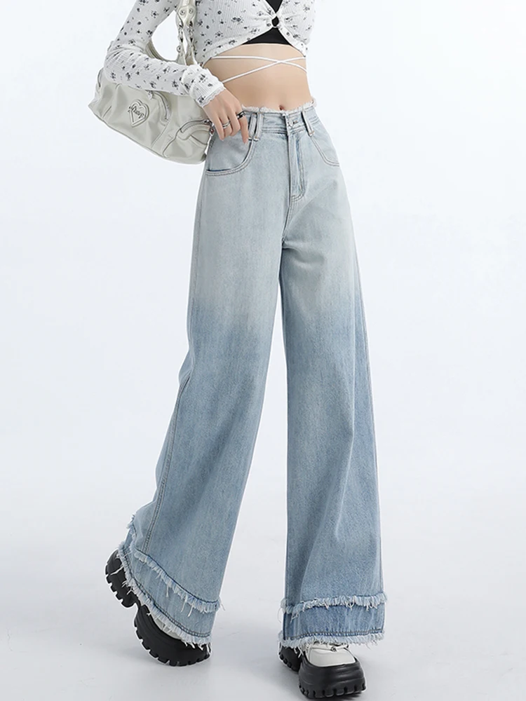 Женские джинсы больших размеров с широкими штанинами, высокой талией, прямого кроя, длинные брюки с рваным краем, повседневные, из прочной джинсовой ткани, на все сезоны
Женские джинсы больших размеров с широкими штанинами, высокой талией, прямого кроя, длинные брюки с рваным краем, повседневные, из прочной джинсовой ткани, на все сезоны