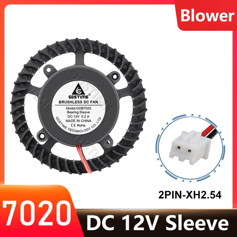 Gdstime 7020 DC 12V Blower Fan 7cm 70x70x20mm Air Flow Blower for Car Purifier Humidifier Centrifugal Radial Cooling Cooler Fan
Gdstime 7020 DC 12V Blower Fan 7cm 70x70x20mm Air Flow Blower for Car Purifier Humidifier Centrifugal Radial Cooling Cooler Fan
