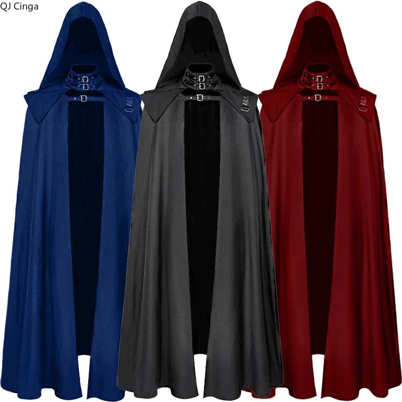 Men's Black Medieval Wizard Cosplay Costume, Red Hooded Cape Death Robe Cloak Coat,Green Unisex Long Jacket
Men's Black Medieval Wizard Cosplay Costume, Red Hooded Cape Death Robe Cloak Coat,Green Unisex Long Jacket