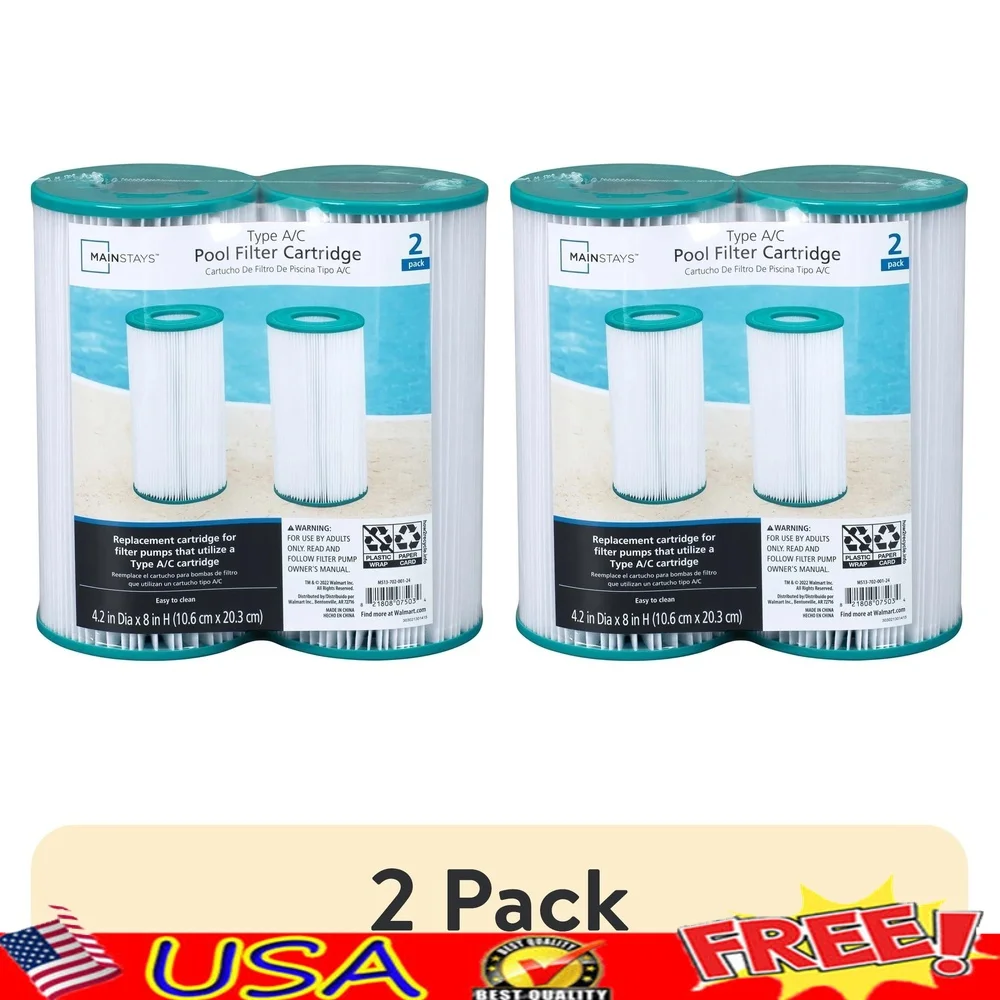Сменный картридж фильтра для бассейна типа A/C, 2 шт., легко очищаемый насос для надземления, 4,2x8 дюймов, просеивание грязи, мусора, 110-120 В
Сменный картридж фильтра для бассейна типа A/C, 2 шт., легко очищаемый насос для надземления, 4,2x8 дюймов, просеивание грязи, мусора, 110-120 В