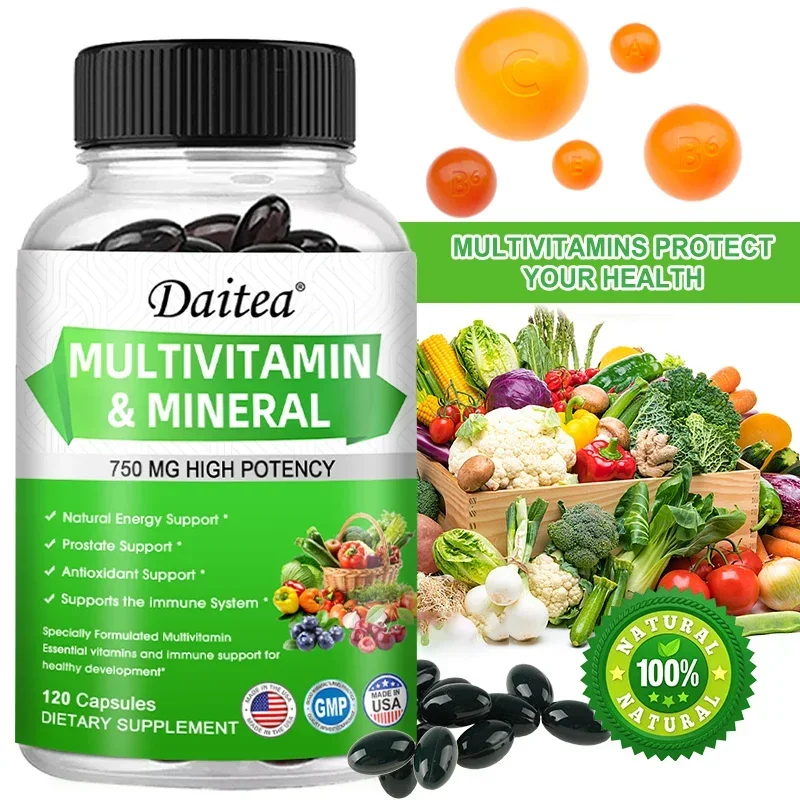 Multivitamin Capsules with Mineral Supplement To Provide Energy, Prostate, Skin and Eye Health Immune Support for Women and Men
Multivitamin Capsules with Mineral Supplement To Provide Energy, Prostate, Skin and Eye Health Immune Support for Women and Men