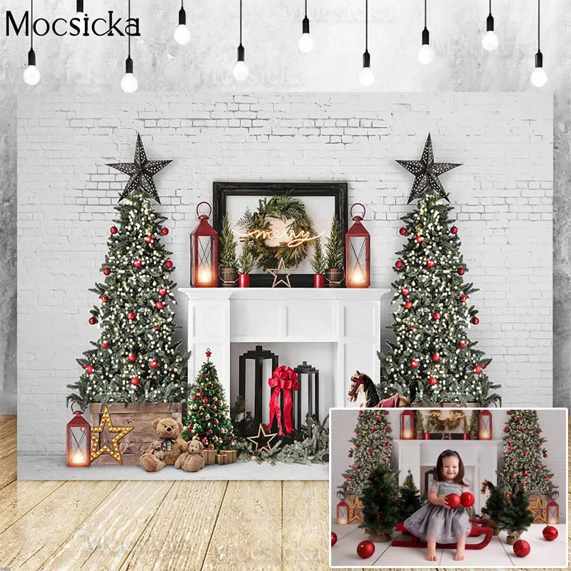 Christmas Photography Background Christmas Tree White Brick Wall Backdrop Fireplace Children Party Decoration Prop Banner Studio
Christmas Photography Background Christmas Tree White Brick Wall Backdrop Fireplace Children Party Decoration Prop Banner Studio