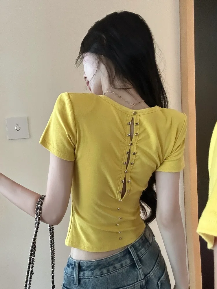 Slim Fit Short Sleeve T-Shirt Women's Summer New Style Fashion Back Design Hollow out Versatile Short Top Hot Girl Style City...
Slim Fit Short Sleeve T-Shirt Women's Summer New Style Fashion Back Design Hollow out Versatile Short Top Hot Girl Style City...