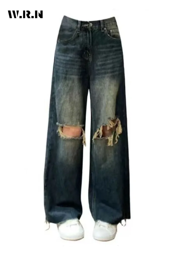 Women's Vintage Harajuku Y2K Loose Jeans Hollow Out Blue Pants 2024 Summer Wide Leg Trashy Style Baggy Ripped Denim Trouser
Women's Vintage Harajuku Y2K Loose Jeans Hollow Out Blue Pants 2024 Summer Wide Leg Trashy Style Baggy Ripped Denim Trouser