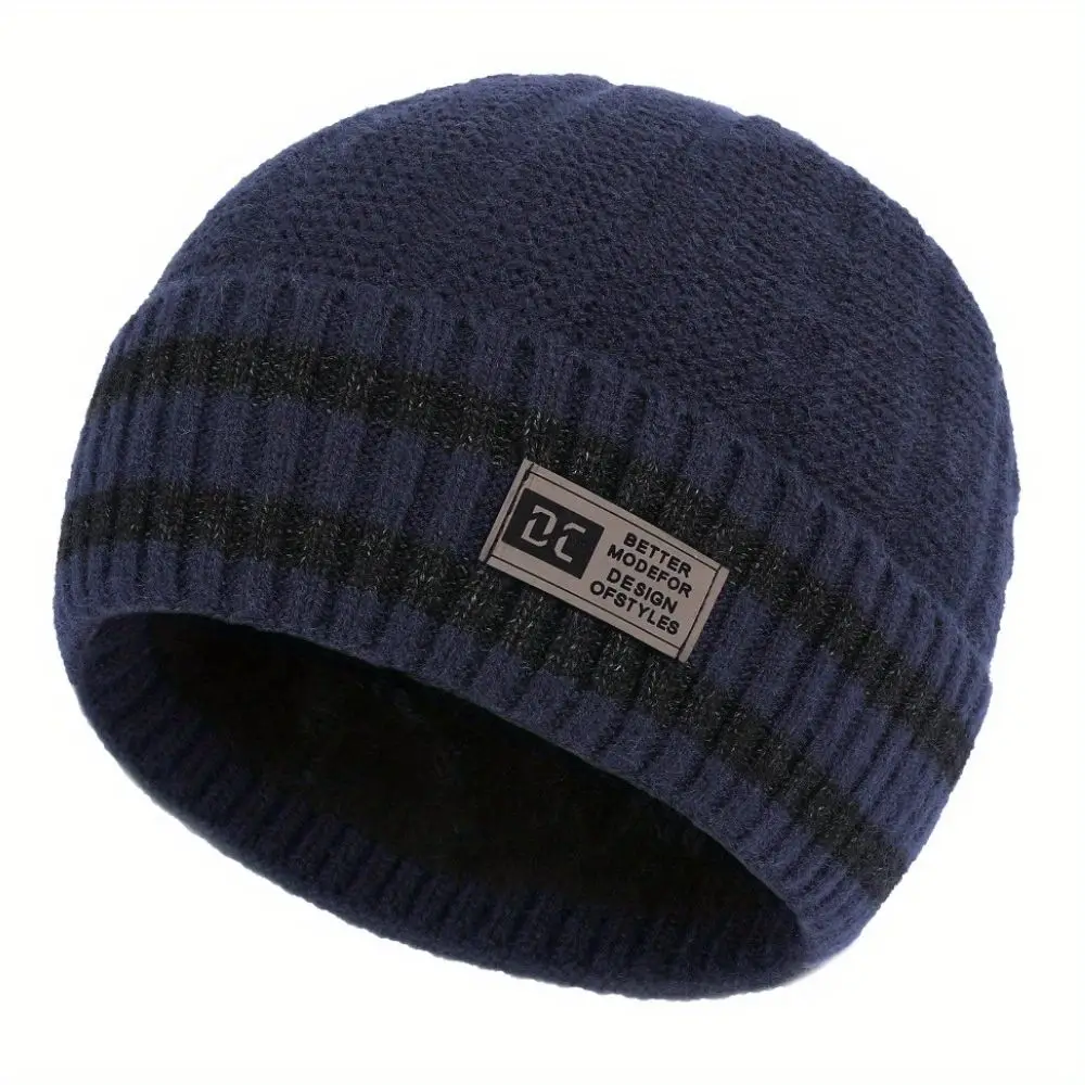 Autumn and winter hat with fleece two-color striped flanged knitted hat Outdoor casual warm hat simple knitted hat
Autumn and winter hat with fleece two-color striped flanged knitted hat Outdoor casual warm hat simple knitted hat