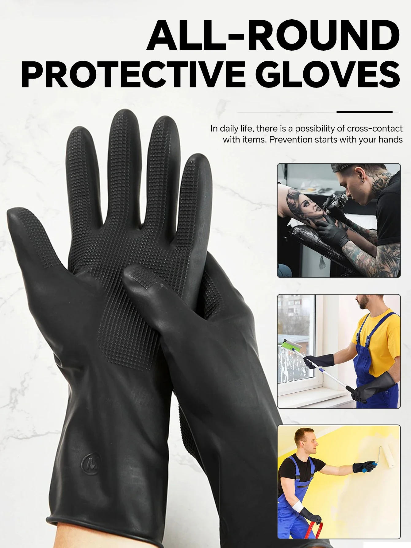 3Sizes Salon Black Silicone Gloves - High Elasticity, Waterproof & Anti-Slip, Hair Dyeing, Perming, Cleaning - Styling Tools
3Sizes Salon Black Silicone Gloves - High Elasticity, Waterproof & Anti-Slip, Hair Dyeing, Perming, Cleaning - Styling Tools
