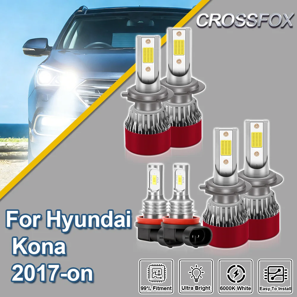 CROSSFOX For Hyundai Kona 2017 2018 2019 2020 2021 2022 2023-on Turbo High Quality Headlight Bulbs Canbus LED Headlamp Ampoules
CROSSFOX For Hyundai Kona 2017 2018 2019 2020 2021 2022 2023-on Turbo High Quality Headlight Bulbs Canbus LED Headlamp Ampoules