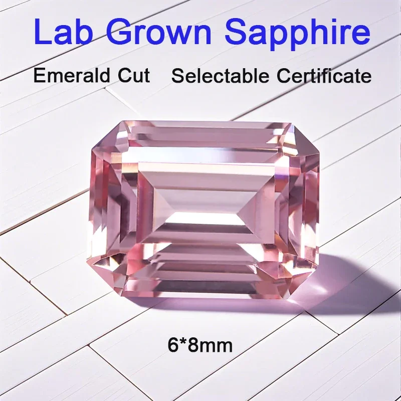 Lab Grown Sapphire Loose Stone Gemstone Emerald Cut VVS1 Sunrise Pink Color Beads for Jewelry Making Selectable AGL Certificate
Lab Grown Sapphire Loose Stone Gemstone Emerald Cut VVS1 Sunrise Pink Color Beads for Jewelry Making Selectable AGL Certificate