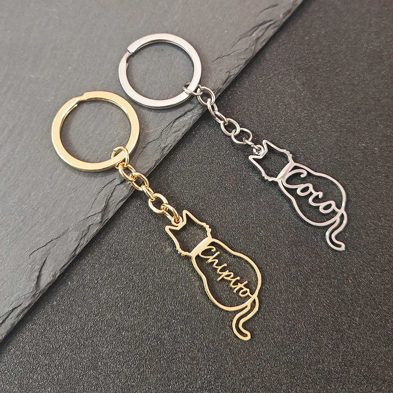 Customized Name Cat Tag Keychain Personalized Letter Stainless Steel Key Chain Ring Men Women Jewelry Birthday Gift Wholesale
Customized Name Cat Tag Keychain Personalized Letter Stainless Steel Key Chain Ring Men Women Jewelry Birthday Gift Wholesale