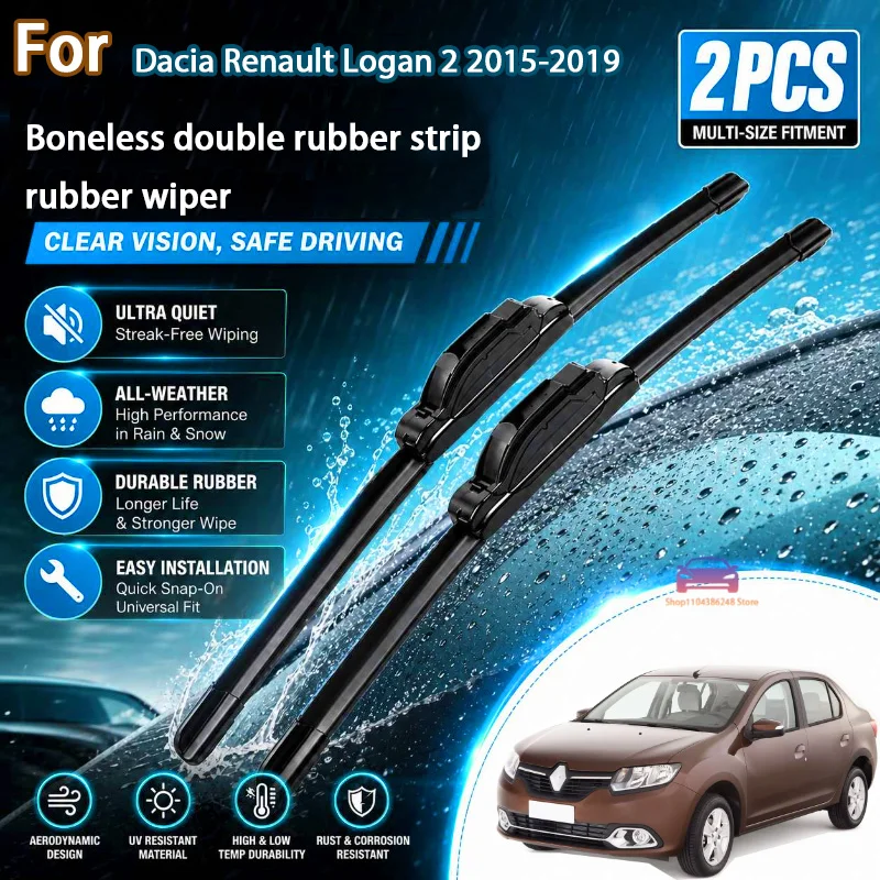 Front Wiper Blades For Dacia Renault Logan 2 2015-2019 Windshield Windscreen Window Car Rain Brushes 22"+19" Modification Parts
Front Wiper Blades For Dacia Renault Logan 2 2015-2019 Windshield Windscreen Window Car Rain Brushes 22"+19" Modification Parts