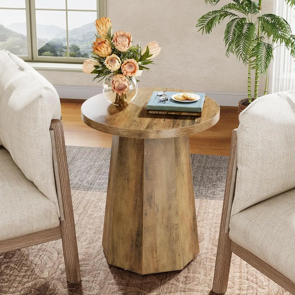 Farmhouse Round End Table - Rustic Pedestal Side Table with Octagonal Base, Scratch-Resistant Hardwood-like Surface, Easy Assembly Compact Nightstand for Living Room, Bedroom, or Sofa - Sturdy Accent Furniture, Bedroom Nightstand, Natureembraced Style
Farmhouse Round End Table - Rustic Pedestal Side Table with Octagonal Base, Scratch-Resistant Hardwood-like Surface, Easy Assembly Compact Nightstand for Living Room, Bedroom, or Sofa - Sturdy Accent Furniture, Bedroom Nightstand, Natureembraced Style