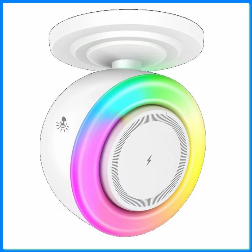 Magnetic Wireless Charger,4 in 1 Bedside Night Light with Bluetooth Speaker, Touch Dimmable RGB Lights Phone Stand-ABFB
Magnetic Wireless Charger,4 in 1 Bedside Night Light with Bluetooth Speaker, Touch Dimmable RGB Lights Phone Stand-ABFB