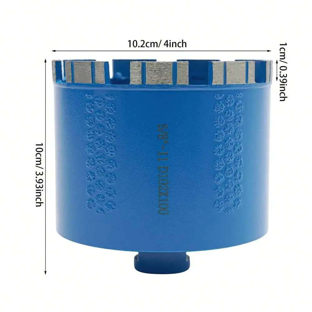 Core Drill Bit 5 8 11 Thread, 102mm Diameter, Durable For Granite, Concrete, Marble, Ideal For Professionals And DIY Enthusiast
Core Drill Bit 5 8 11 Thread, 102mm Diameter, Durable For Granite, Concrete, Marble, Ideal For Professionals And DIY Enthusiast