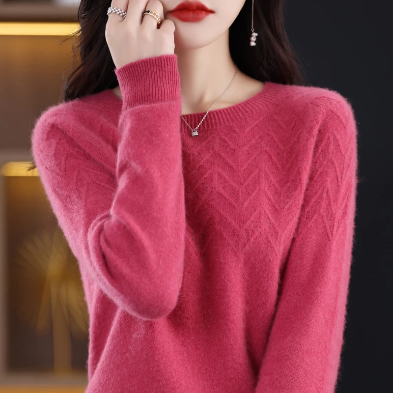 100% autumn and winter new pure wool sweater women's knitted bottom shirt crewneck cashmere sweater foreign style
100% autumn and winter new pure wool sweater women's knitted bottom shirt crewneck cashmere sweater foreign style