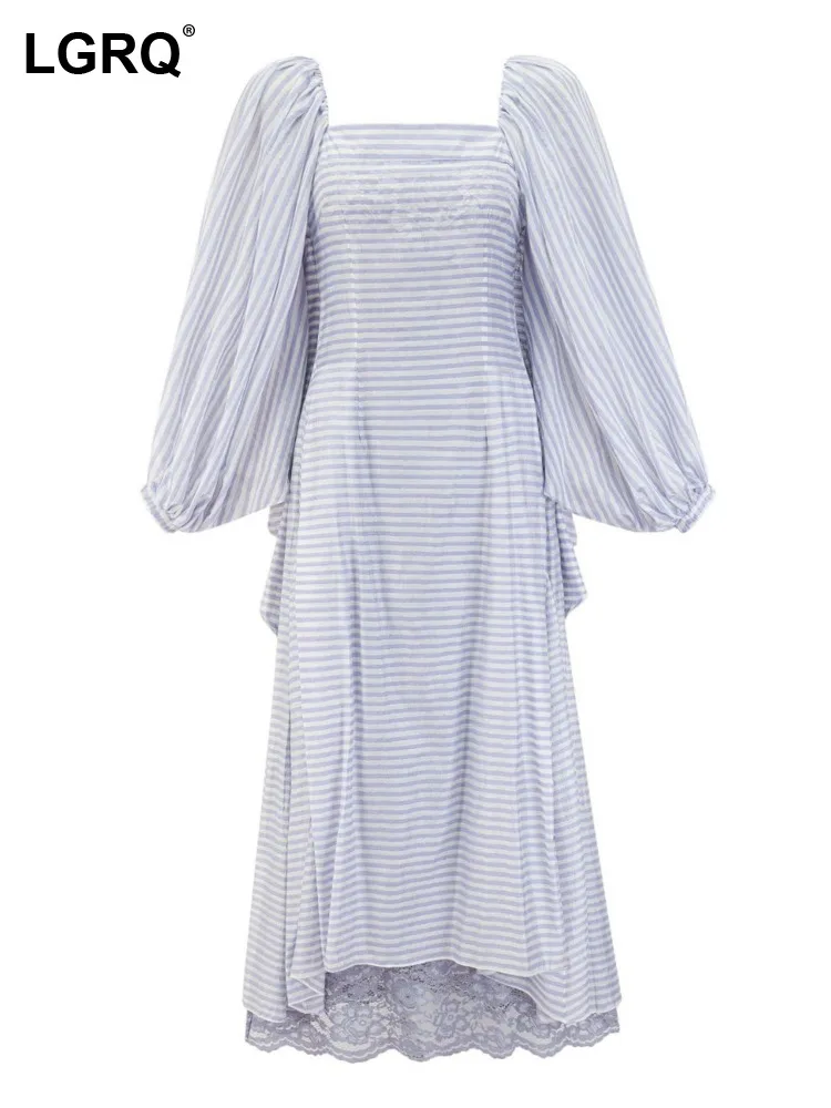 LGRQ Women's Bat Sleeved Long Dress Fashion Contrast Color Striped Square Collar Loose Casual Dresses 2024 Summer New Clothes
LGRQ Women's Bat Sleeved Long Dress Fashion Contrast Color Striped Square Collar Loose Casual Dresses 2024 Summer New Clothes