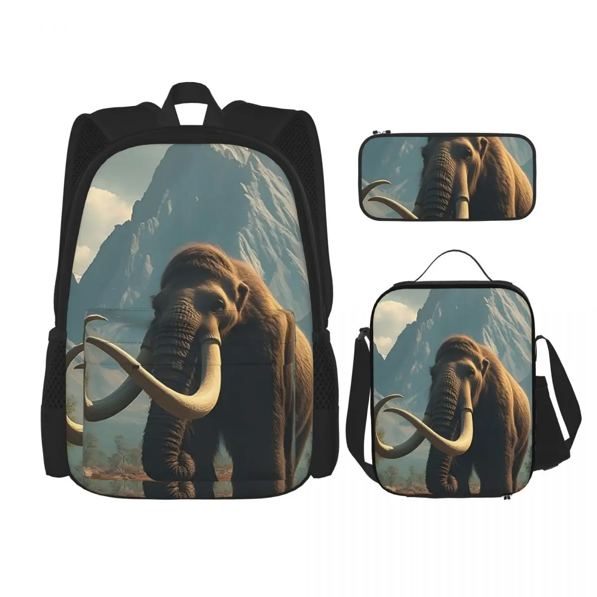 Mammoth Prehistoric Beast Backpacks Boys Girls Bookbag School Bags Rucksack Lunch Bag Pen Bag Three-Piece Set
Mammoth Prehistoric Beast Backpacks Boys Girls Bookbag School Bags Rucksack Lunch Bag Pen Bag Three-Piece Set