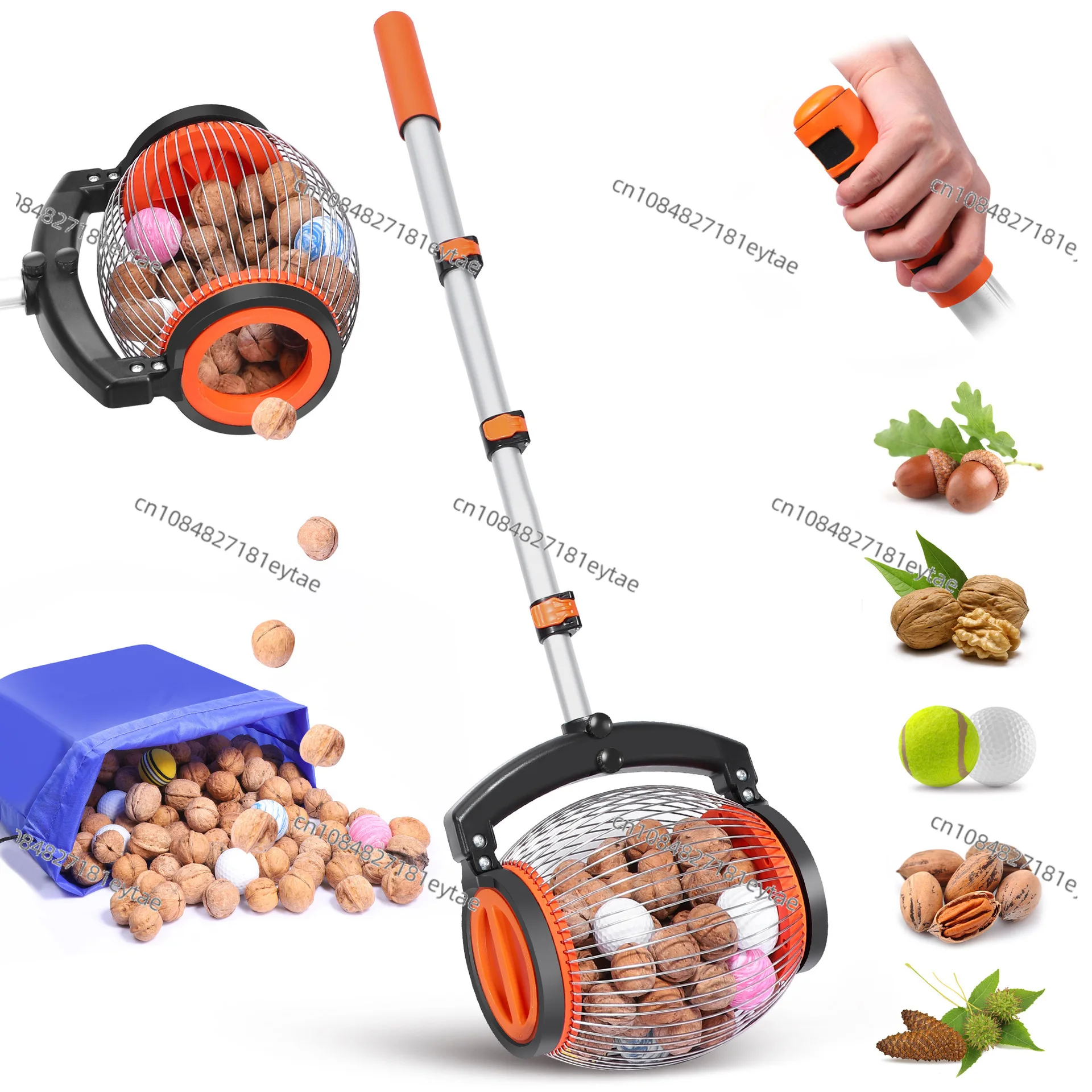 Fruit Picker Nut Collector Side Dump for Walnut Chestnut Golf Ball Ping Pong Pick Up Tool
Fruit Picker Nut Collector Side Dump for Walnut Chestnut Golf Ball Ping Pong Pick Up Tool