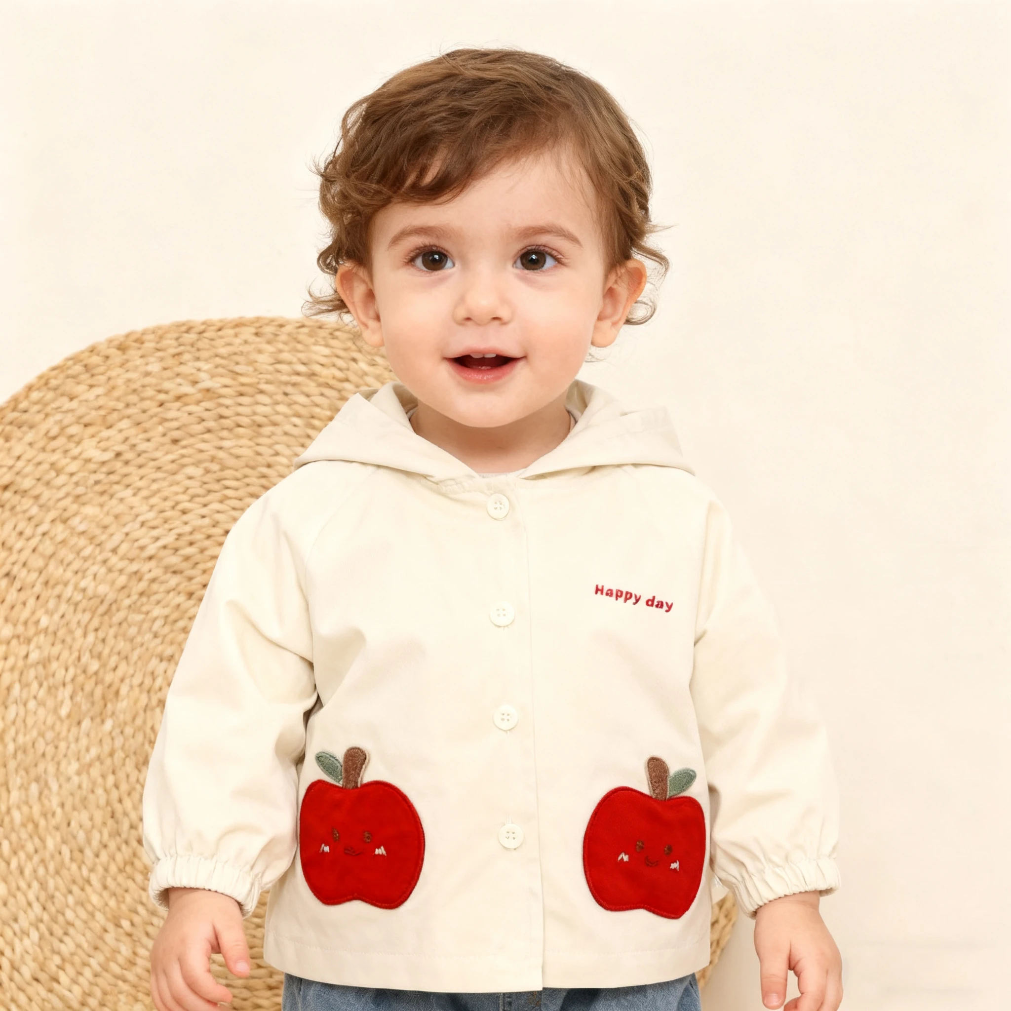 Baby clothes for men and women, front opening windproof and warm cartoon hooded jacket for babies, children's submachine jacket
Baby clothes for men and women, front opening windproof and warm cartoon hooded jacket for babies, children's submachine jacket