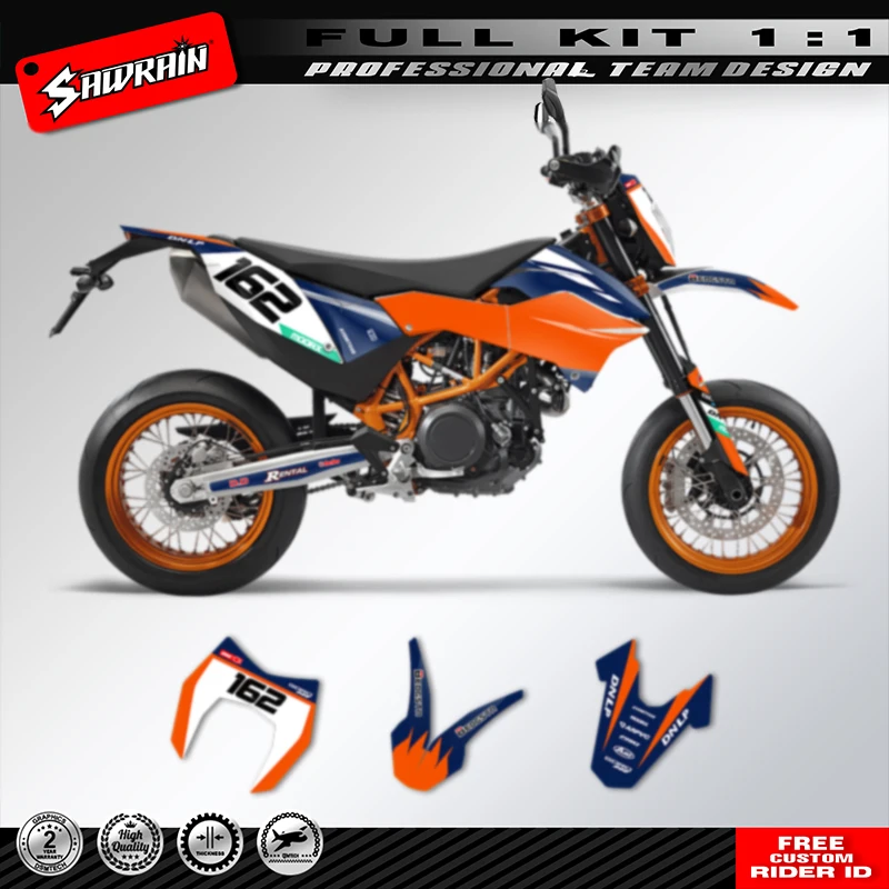 Sawrain For KTM SMC-R 690 2012-2018 Motorcycle Graphics Decal Sticker Kits Number Name Background Custom
Sawrain For KTM SMC-R 690 2012-2018 Motorcycle Graphics Decal Sticker Kits Number Name Background Custom
