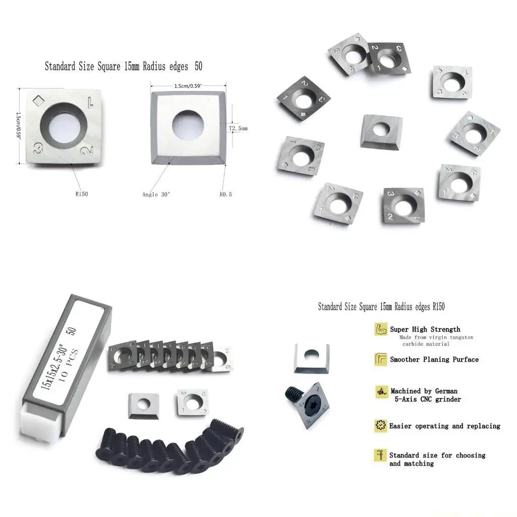 A2BE Inserts 15mm Square Cutter Helical Knives 15 x 15 x 2.5mm
A2BE Inserts 15mm Square Cutter Helical Knives 15 x 15 x 2.5mm