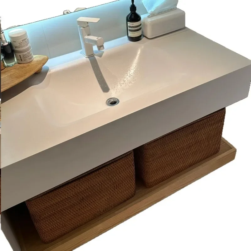 Modern simple rock slab hot bending integrated basin log color bathroom cabinet combination bathroom wash face wash basin cabint
Modern simple rock slab hot bending integrated basin log color bathroom cabinet combination bathroom wash face wash basin cabint