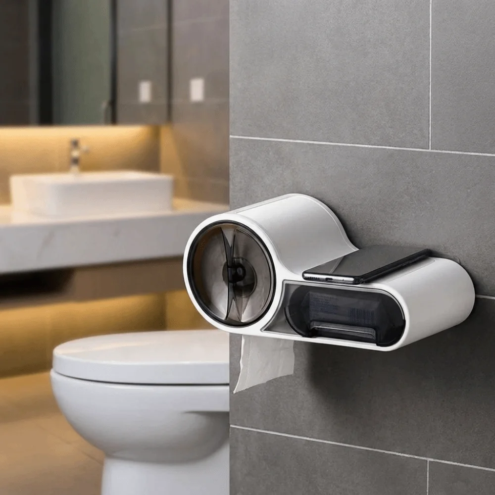Wall Mounted Toilet Paper Storage Box Plastic Material Free Punching Bathroom Paper Holder Waterproof Phone Holder
Wall Mounted Toilet Paper Storage Box Plastic Material Free Punching Bathroom Paper Holder Waterproof Phone Holder