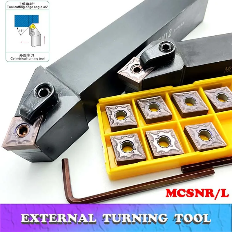 1pc MCSNR1616H12 MCSNR2020K12 MCSNR2525M12 External Turning Tool Holder CNMG Carbide Inserts MCSNR Lathe Cutting Tools Set
1pc MCSNR1616H12 MCSNR2020K12 MCSNR2525M12 External Turning Tool Holder CNMG Carbide Inserts MCSNR Lathe Cutting Tools Set
