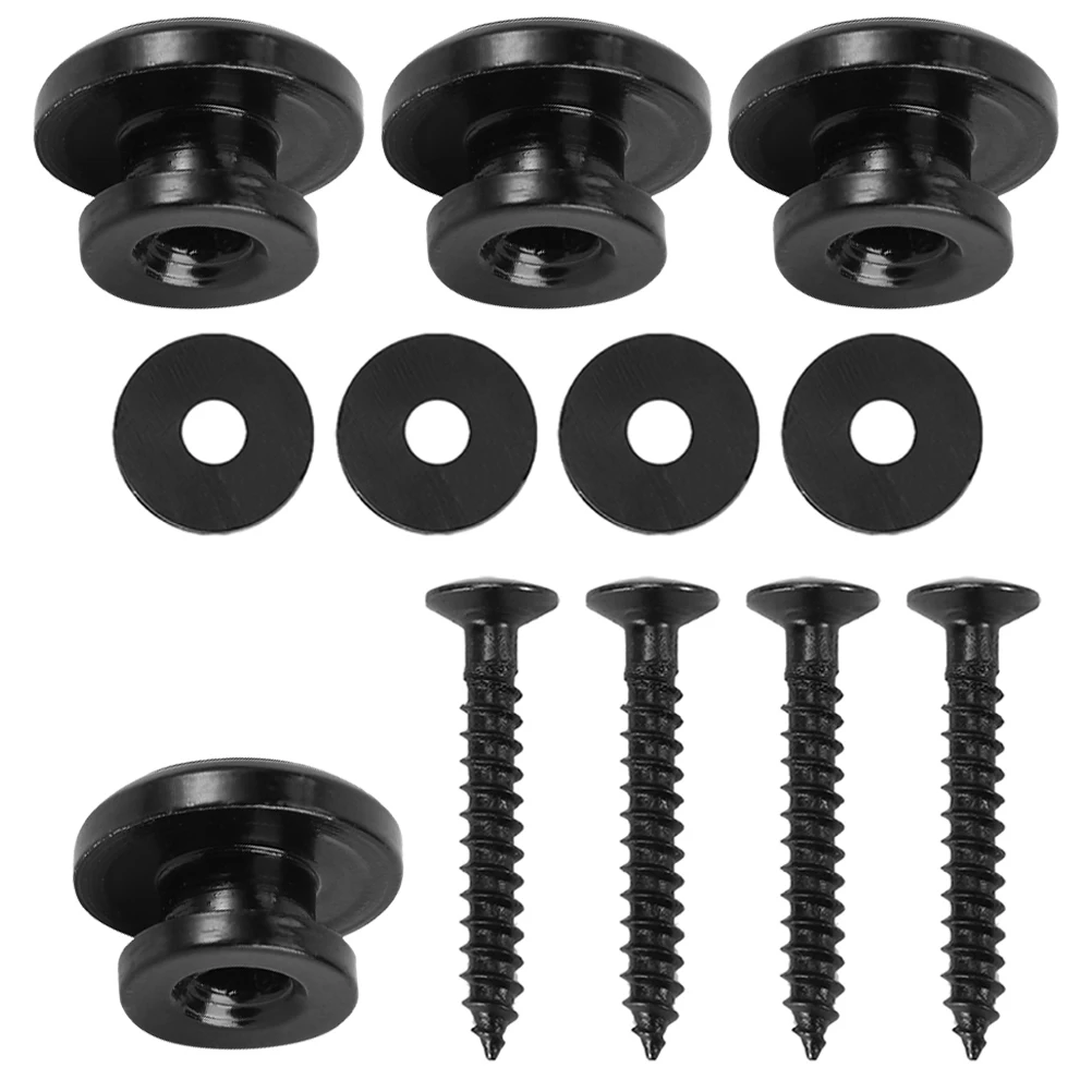 4 set Guitar Strap Lock Button Metal Black Electric Acoustic Durable Anti-Skid Standard Straps Folk Classical Bass Easy Install
4 set Guitar Strap Lock Button Metal Black Electric Acoustic Durable Anti-Skid Standard Straps Folk Classical Bass Easy Install