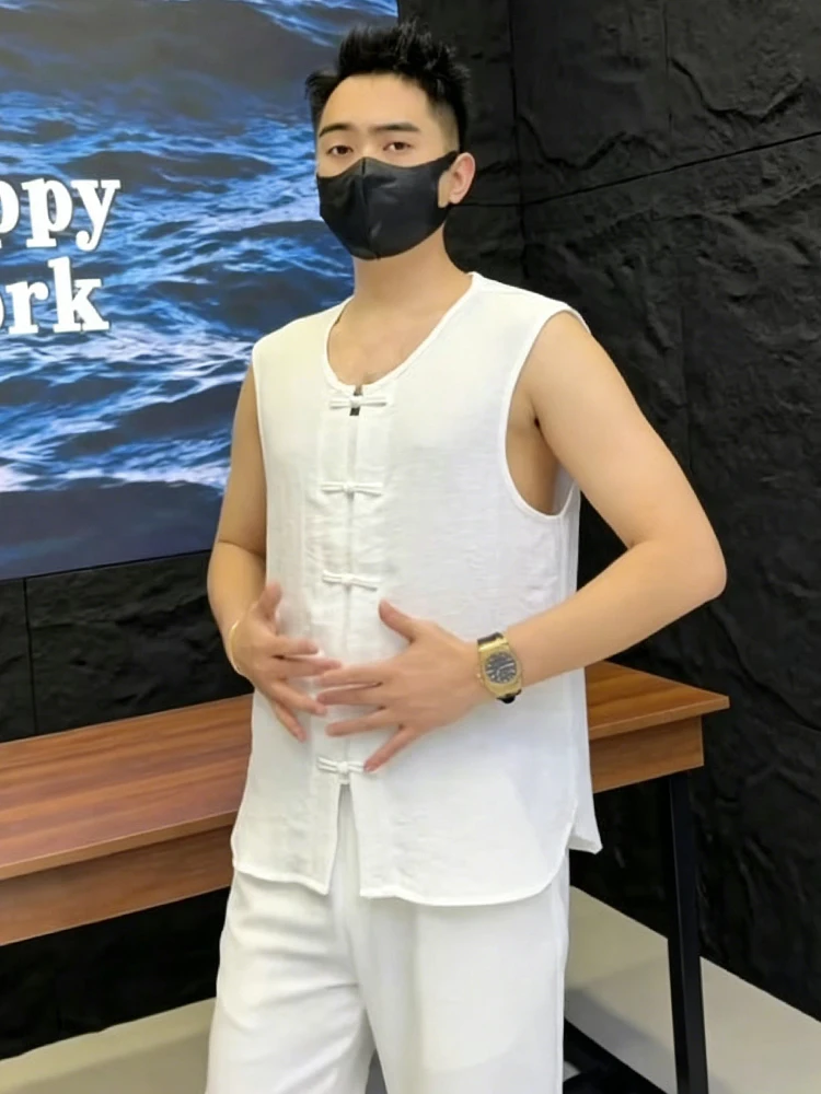 Casual Loose Men's Vest Summer Breathable Button-Up Sleeveless Comfortable Fashionable Pure Color Linen Blend Sweat-Wicking
Casual Loose Men's Vest Summer Breathable Button-Up Sleeveless Comfortable Fashionable Pure Color Linen Blend Sweat-Wicking