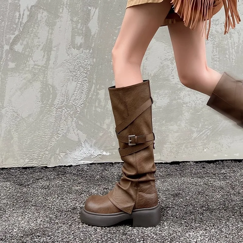 Brown Post-Aalyptic High Heel Boots Women's Long Tube Knight Boots Crumpled High Tube Long Boots Faionable Korean...
Brown Post-Aalyptic High Heel Boots Women's Long Tube Knight Boots Crumpled High Tube Long Boots Faionable Korean...