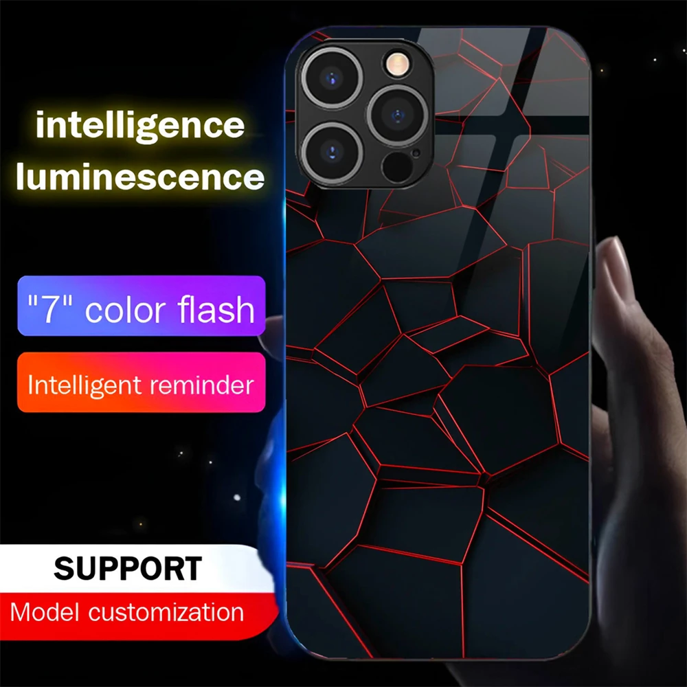 Luxury Geometry Led Light Phone Case Call Flash Glitter Cover For iPhone 16 E 15 14 13 12 11 Pro Max Mini SE XR Plus
Luxury Geometry Led Light Phone Case Call Flash Glitter Cover For iPhone 16 E 15 14 13 12 11 Pro Max Mini SE XR Plus