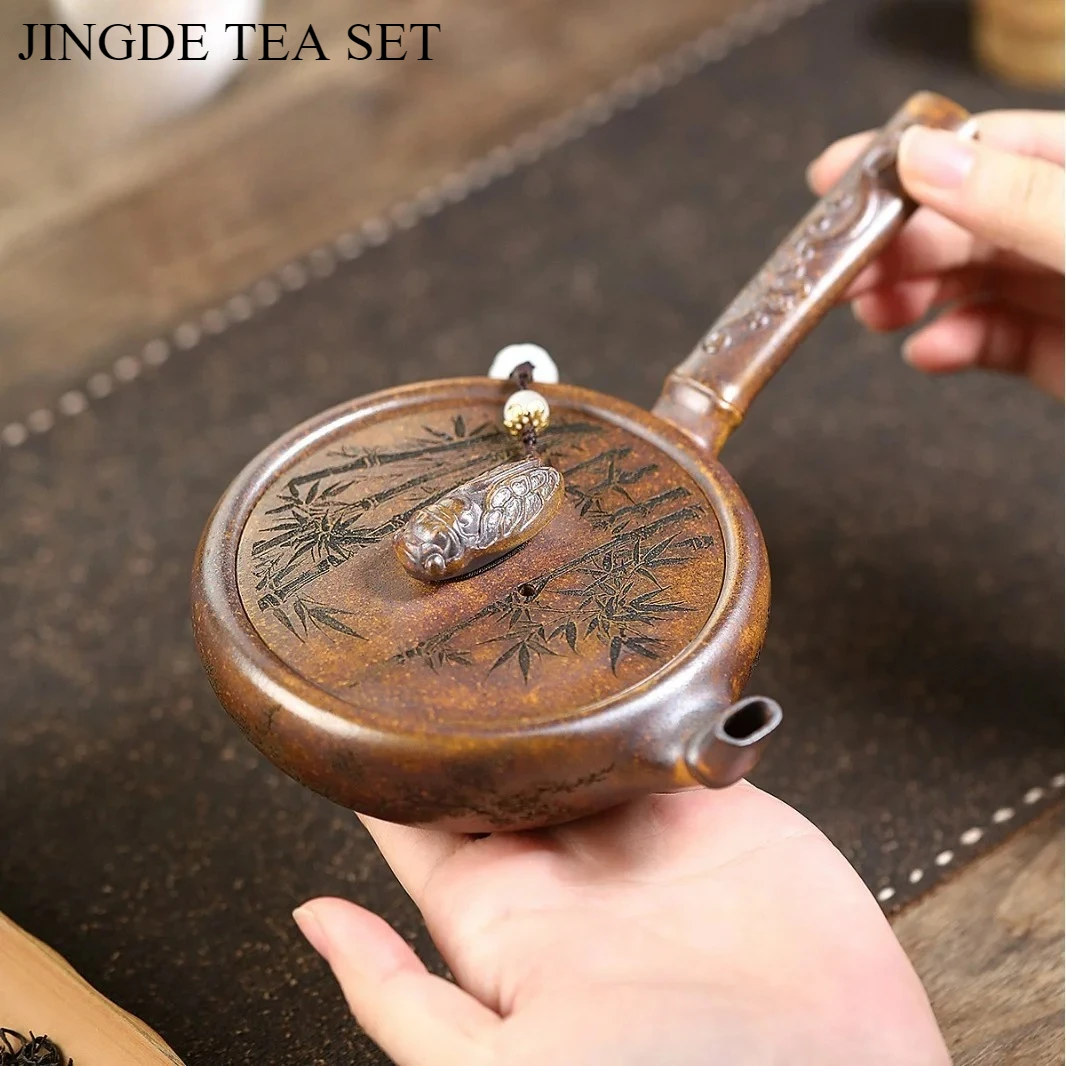 High-end Yixing Handmade Purple Clay Teapot, Raw Ore, Dragon Bone, Gold Sand, Tang Yu Tea Pot, Kung Fu Tea Set 180ml
High-end Yixing Handmade Purple Clay Teapot, Raw Ore, Dragon Bone, Gold Sand, Tang Yu Tea Pot, Kung Fu Tea Set 180ml