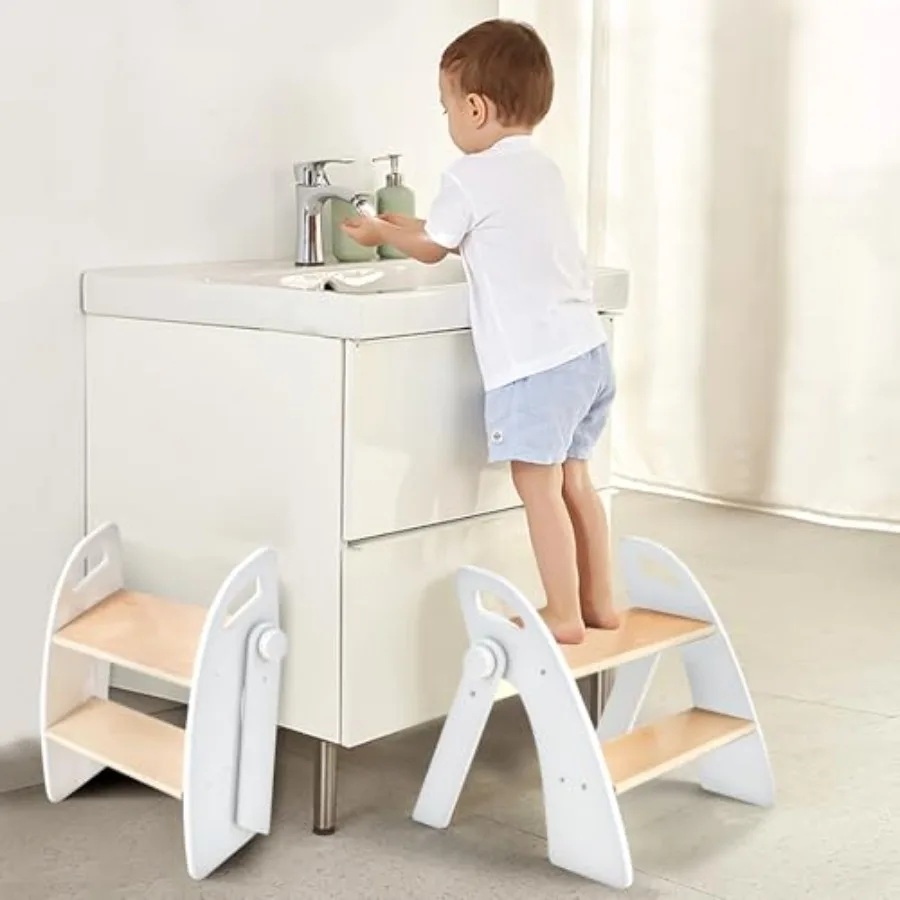 Wooden 2 Step Stool for Bathroom Sink Foldable Anti-Slip 2-Step for Toilet Potty Training, Child Stepping Stool for Kitchen Nur
Wooden 2 Step Stool for Bathroom Sink Foldable Anti-Slip 2-Step for Toilet Potty Training, Child Stepping Stool for Kitchen Nur
