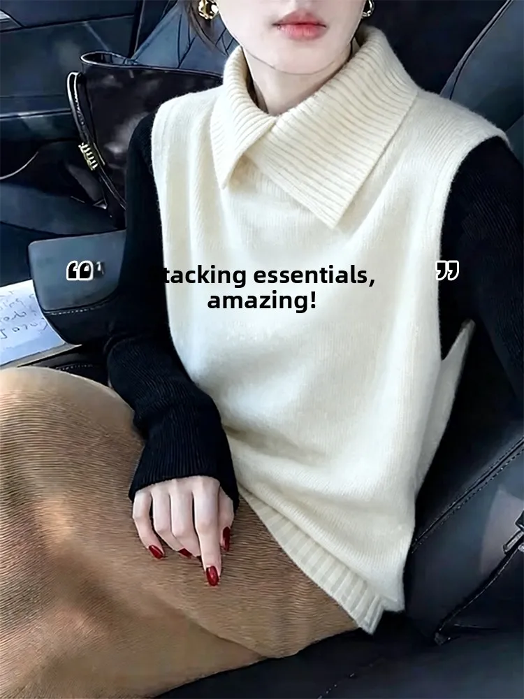 Commute Style Knitted Vest Women's Spring Outerwear Layered Collarless Sweater Shoulder Pad Autumn Winter Fashion Casual
Commute Style Knitted Vest Women's Spring Outerwear Layered Collarless Sweater Shoulder Pad Autumn Winter Fashion Casual