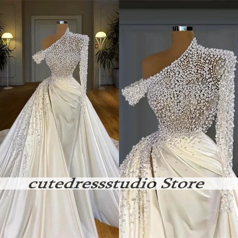 Luxury Beaded Mermaid Wedding Dresses For African Girls Exquisite Pears Mermaid Bridal Gowns With Detachable Train Customized
Luxury Beaded Mermaid Wedding Dresses For African Girls Exquisite Pears Mermaid Bridal Gowns With Detachable Train Customized