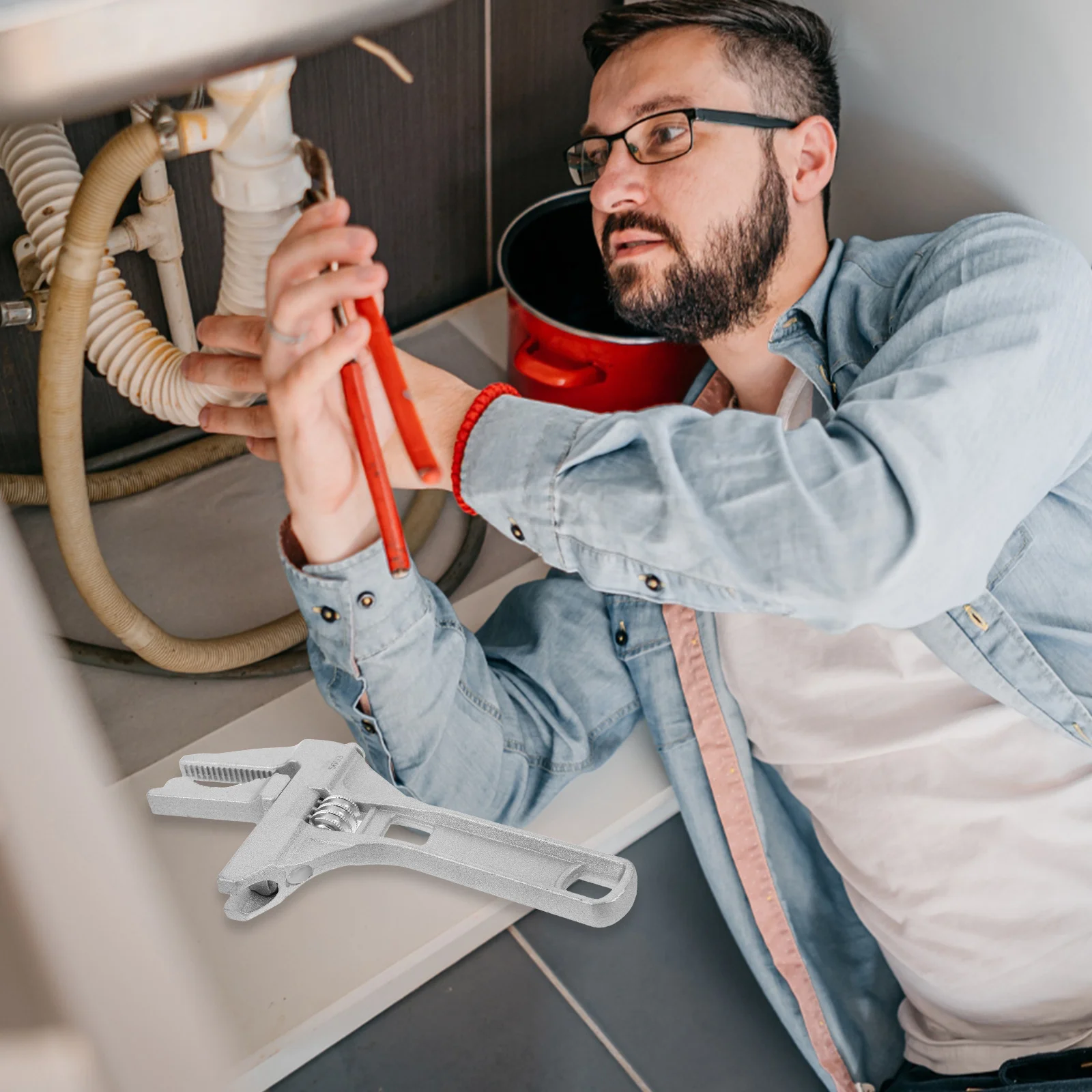 Adjustable Plumbing Wrench Compact Sink Basin Spanner Heavy Duty Pipe Repair Tool For Faucet Shower Drain Maintenance
Adjustable Plumbing Wrench Compact Sink Basin Spanner Heavy Duty Pipe Repair Tool For Faucet Shower Drain Maintenance