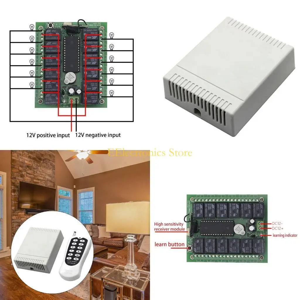 B03C Wireless Remote Control Receiver Transmitter 12V 12CH for Gate Cont
B03C Wireless Remote Control Receiver Transmitter 12V 12CH for Gate Cont