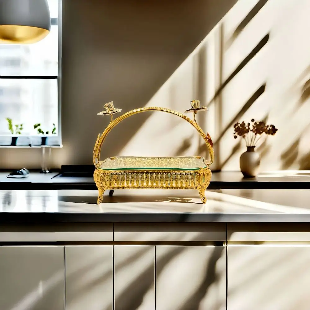 Light Luxury Metal Fruit Plate Retro Creative Storage Basket Multi-Function Handheld Golden Glass Plate Kitchen
Light Luxury Metal Fruit Plate Retro Creative Storage Basket Multi-Function Handheld Golden Glass Plate Kitchen
