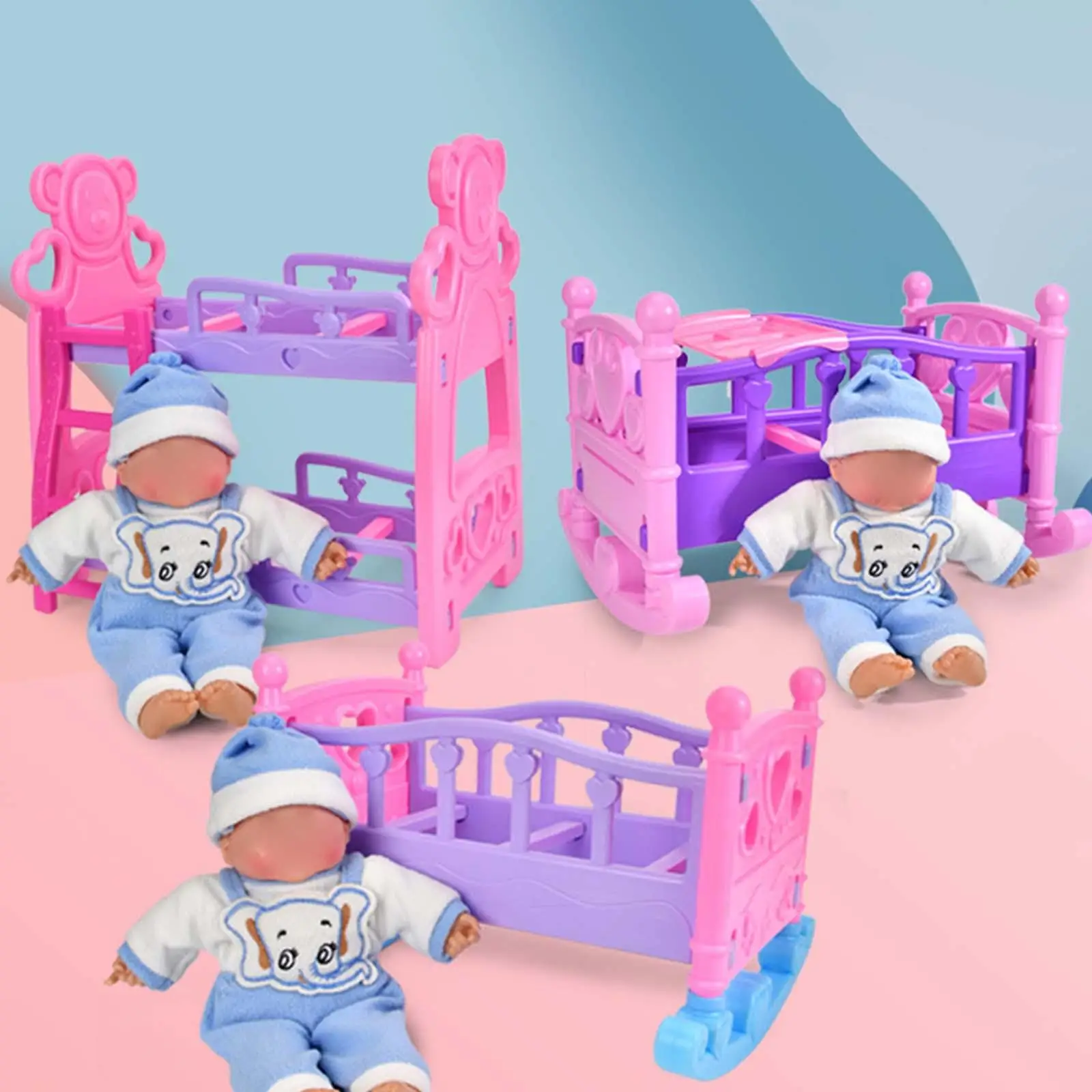 Dollhouse Bed Models Cradle Bed Playset Dollhouse Accessories Ornaments Bedroom
Dollhouse Bed Models Cradle Bed Playset Dollhouse Accessories Ornaments Bedroom