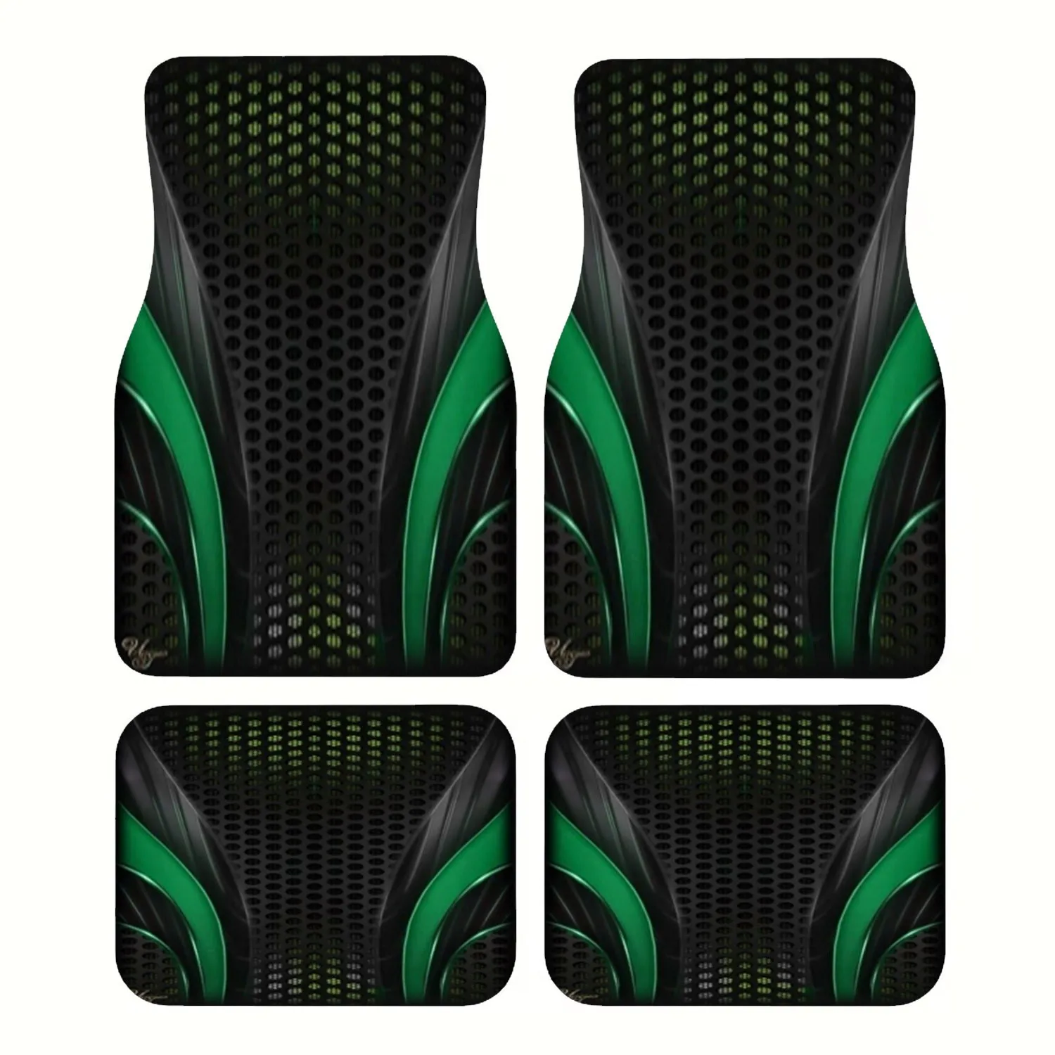 4pcs Futuristic Green Black Car Mats, sleek tech aesthetic & striking contrast finish.Fashionable floor mats to upgrade interior
4pcs Futuristic Green Black Car Mats, sleek tech aesthetic & striking contrast finish.Fashionable floor mats to upgrade interior