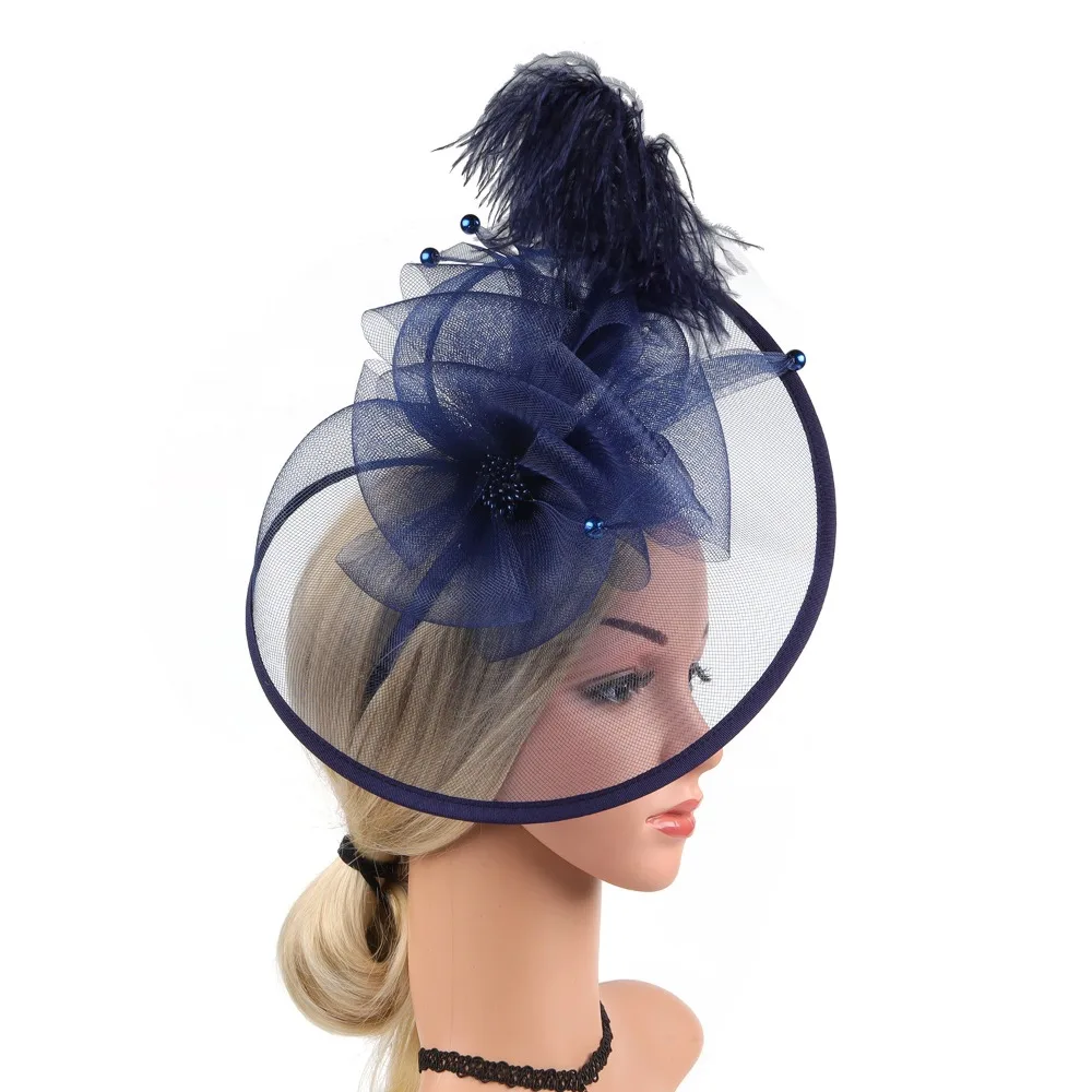 Fashion Exquisite Mesh Feather Headband Elegant Pearl Vintage Fascinator Hat Headpiece Formal Hat Bride Headdress Photography
Fashion Exquisite Mesh Feather Headband Elegant Pearl Vintage Fascinator Hat Headpiece Formal Hat Bride Headdress Photography