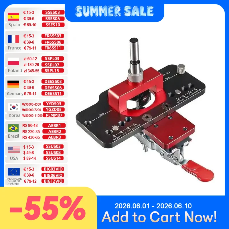 Allsome 35mm Concealed Hinge Jig Kit Woodworking Hole Drilling Guide Locator,Aluminum Alloy Hole Opener Tools Puncher Template
Allsome 35mm Concealed Hinge Jig Kit Woodworking Hole Drilling Guide Locator,Aluminum Alloy Hole Opener Tools Puncher Template